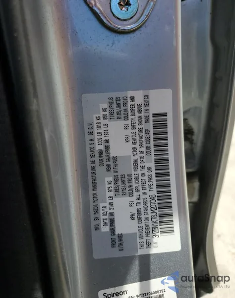 2018 Mazda 3 Sport from USA, damaged, VIN 3MZBN1K78JM207046